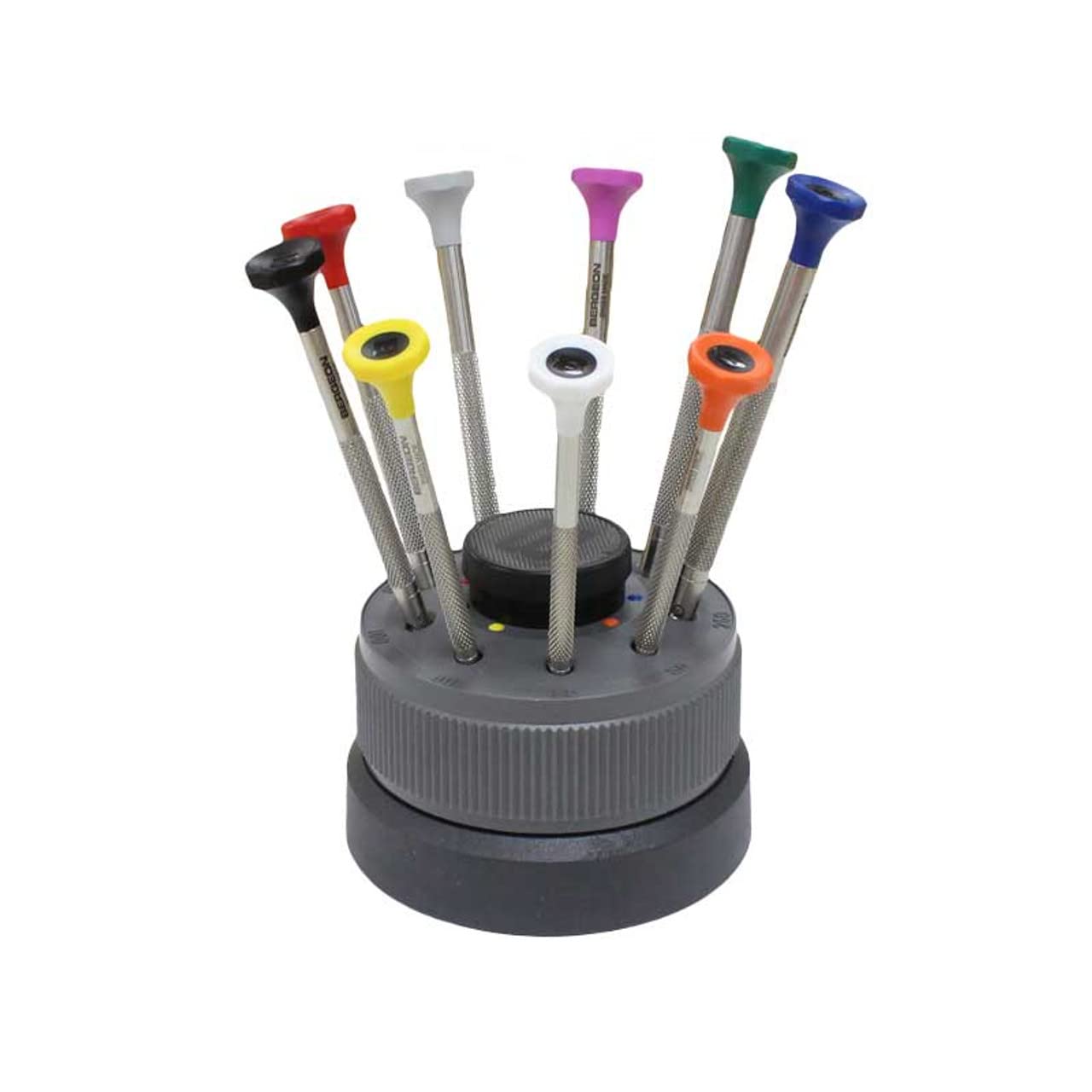 

Bergeon Turning Stand with 9 Swiss Made 30081-S09 Screwdrivers,