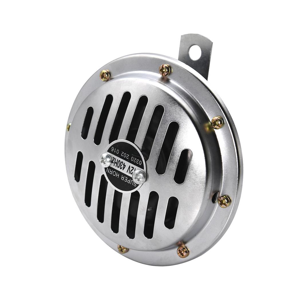 12V Motorcycle Horn Chrome Round Slotted Grille Car Horn Cover Speaker Horns Bike 320Hz 240Hz Fit For Honda for Vehicles Cars