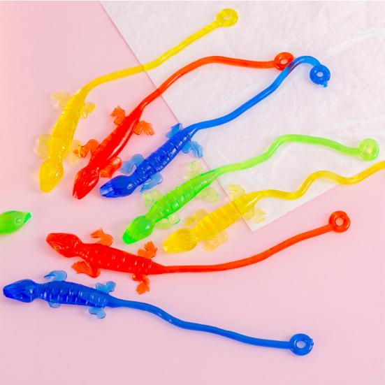 10Pcs Sticky Gecko Toy Anxiety Stress Relief Mini Gecko Stretch Kids Adults Soft Colorful Gecko Toy Party Favors Goodie Bag Stuffer Fillers