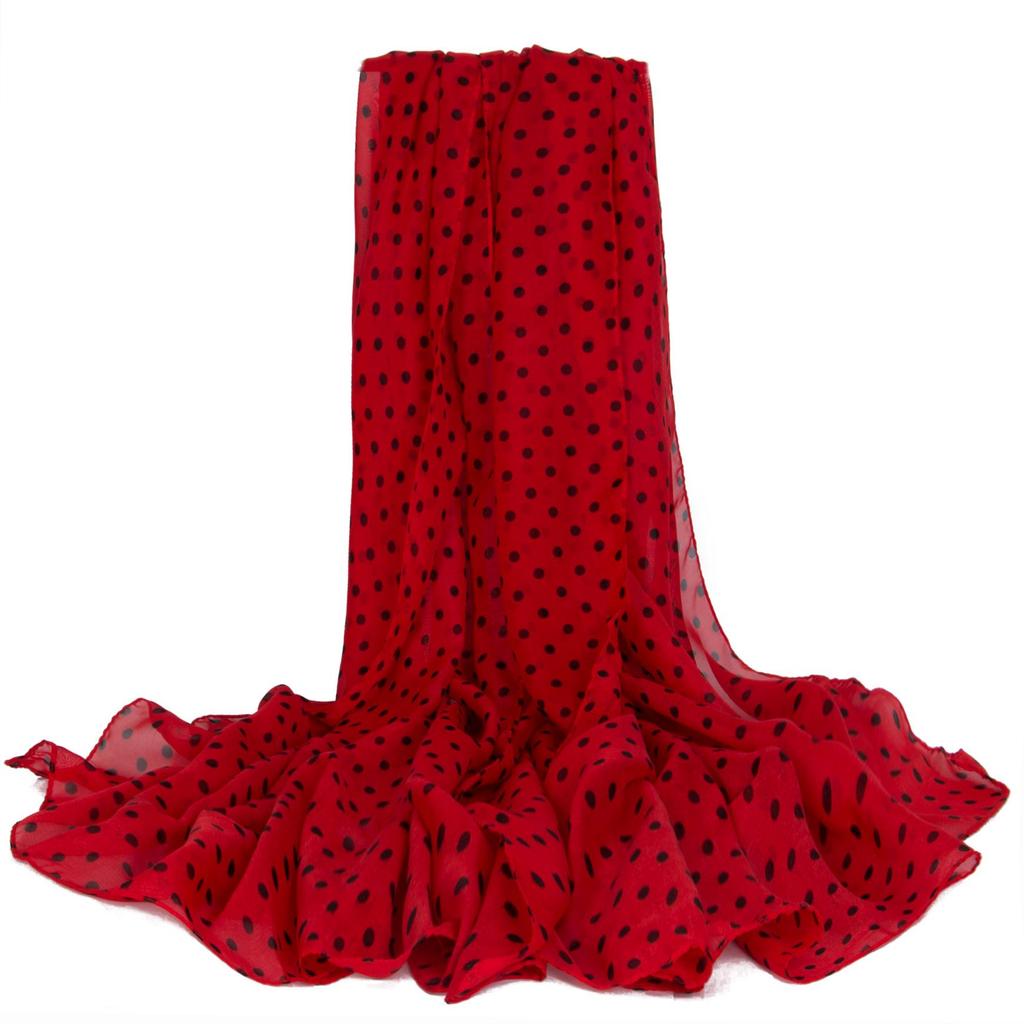Polka Dot Chiffon Summer Beach Shawl: Lightweight, Breathable, Versatile Scarf