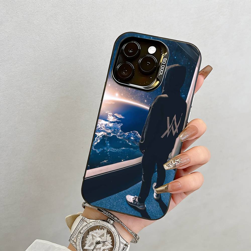 alan walker Phone Case For iPhone 17,16,15,14,13,12,11 Plus,Pro Max,XS,Colored Silver Plated Inside Cover