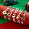 5 Pieces of Christmas Soft Pottery Bracelets, Cute Oil Dripping Snowman, Santa Claus Gloves Pendant, Multiple Bracelets