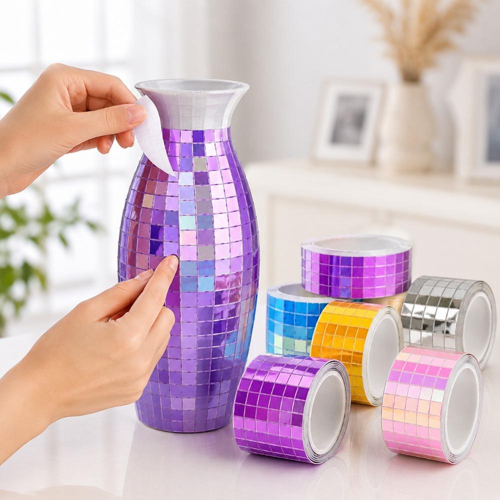 DIY Mirror Mosaic Stickers Self Adhesive Reflective Wall Decoration Tiles for Party Backdrop Holiday Decor Living Room Accent