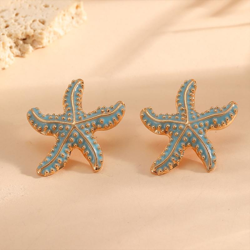 Bohemian Starfish Pendant Earrings For Beach And Ocean Women Trendy Personality Jewelry Accessory