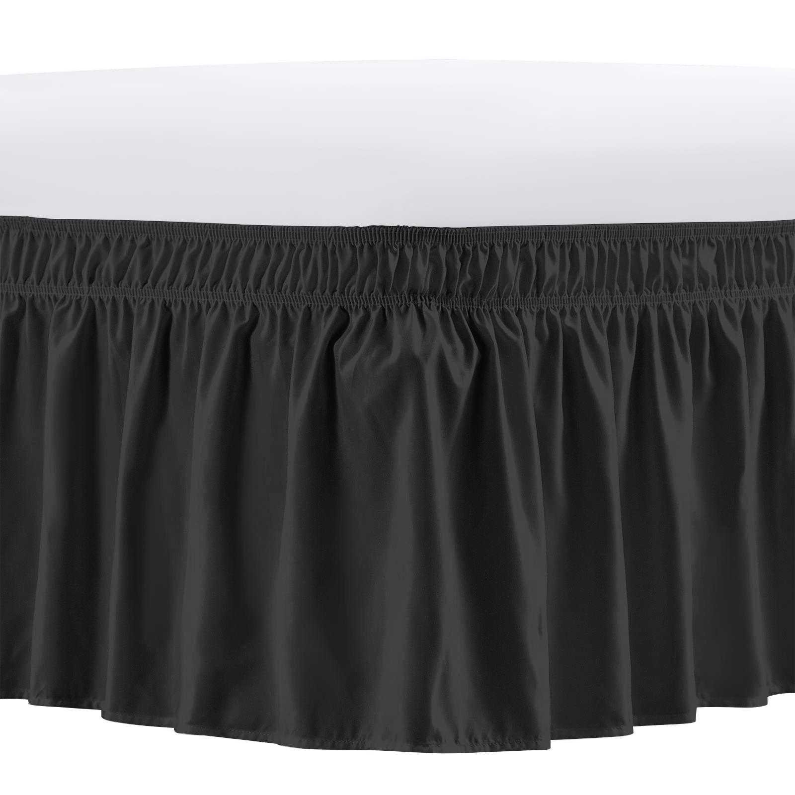 

Bed Skirt Elastic Wrap Around Wrinkle Fade & Shrink Resistant Bed Skirt Bed Skirts for Adjustable Bed Easy Fit Dust Ruffle Twin 39x75x15inch чёрный