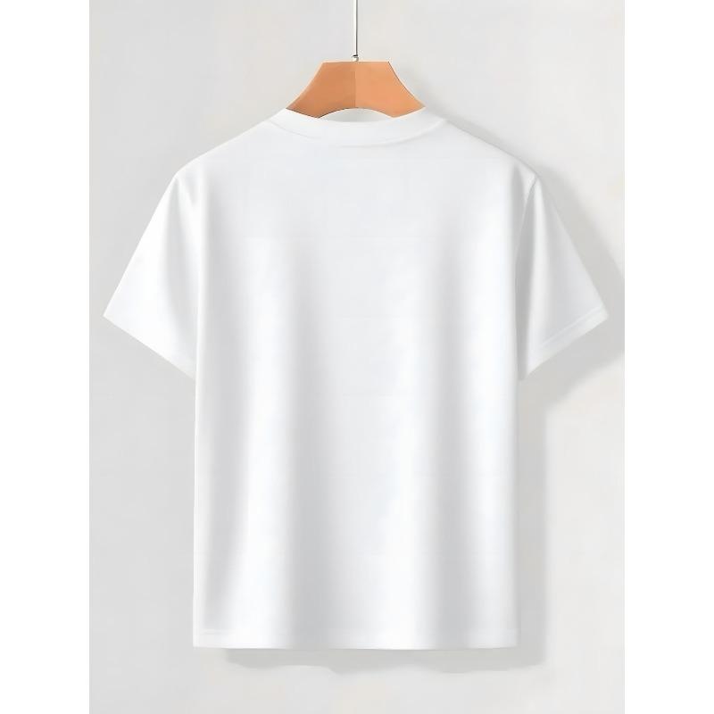 European Size Boys Round-neck Short-sleeved T-shirt with Forest Party Animal Pattern Print