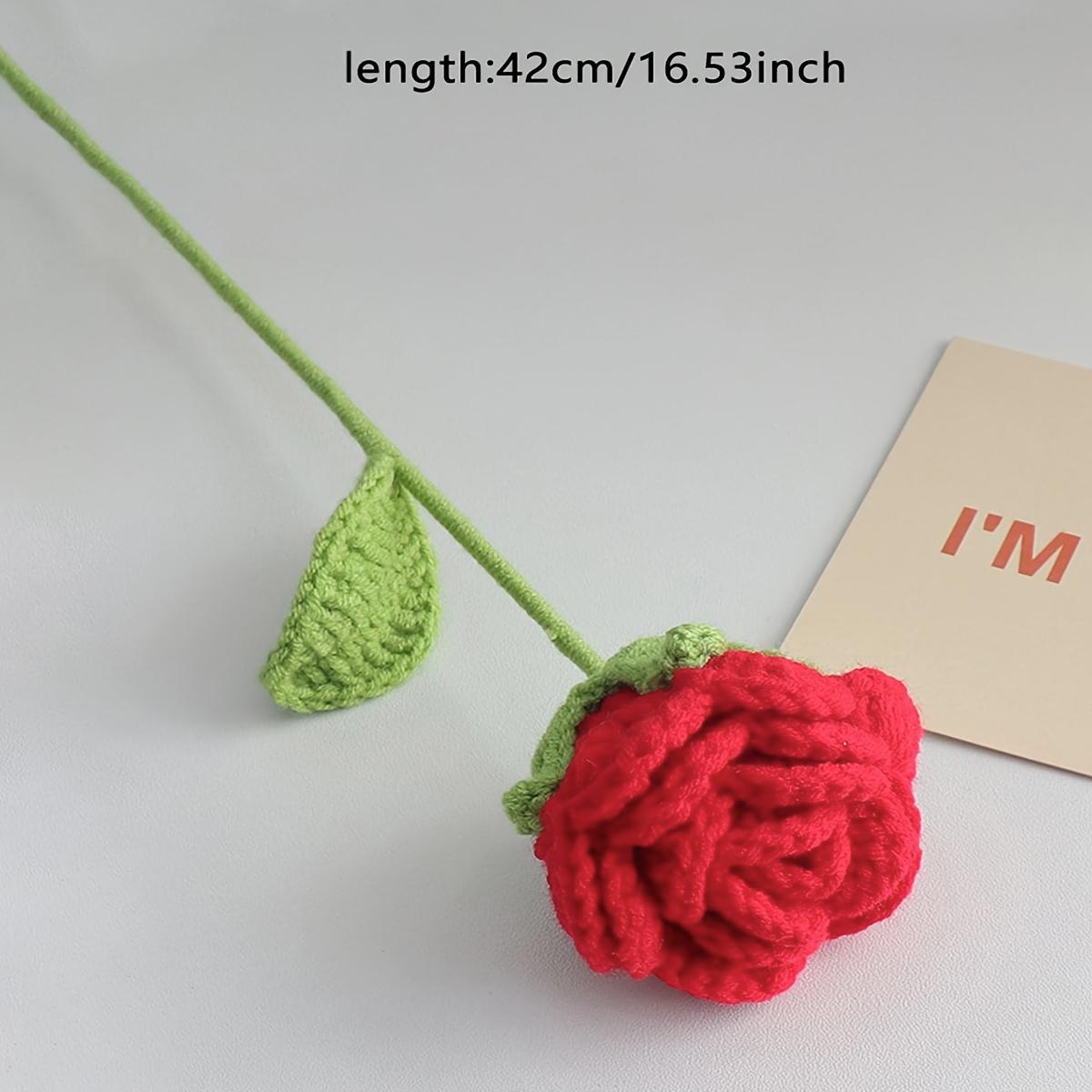 

Искусственный цветок Ручная работа вязаный крючком пряжей Роза Уличная садовая арка Свадебный букет ко Дню святого Валентина Дом Фестиваль Подарок своими руками красный