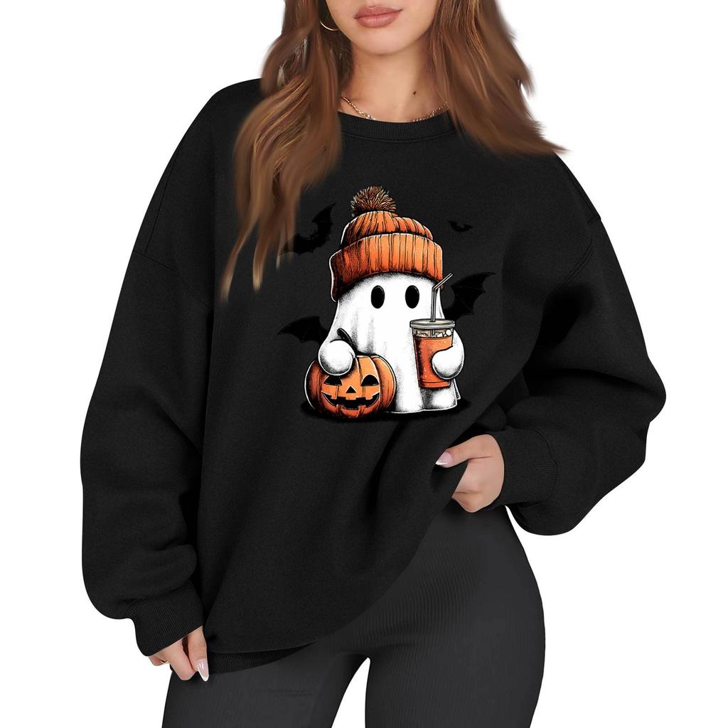 Women's Casual Fashion Long Sleeve Printed Round Neck Sweatshirt Top