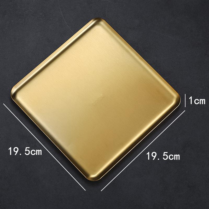 Rectangular 304 Stainless Steel Plate Barbecue Plate Hot Pot Buffet Tray Square Snack Dessert Trays Kitchen Cook Accessories