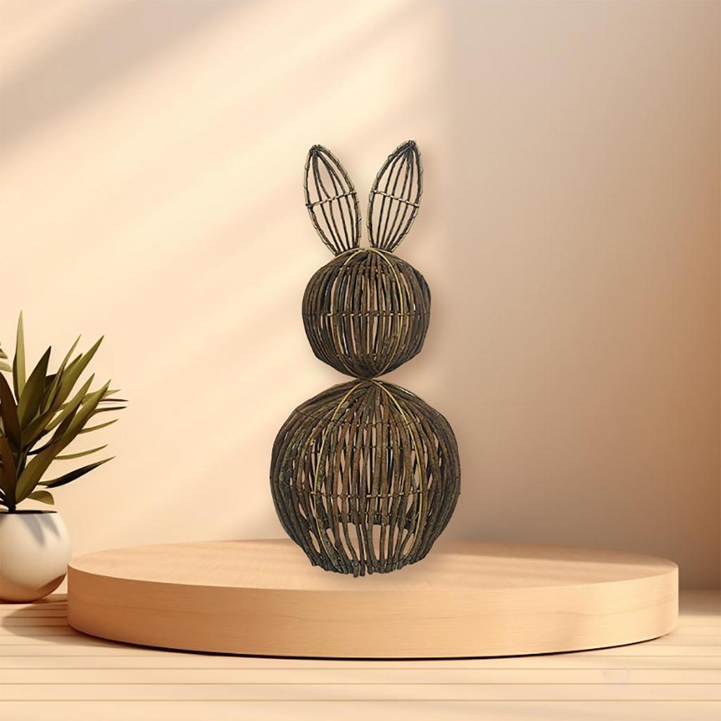 Natural Rattan Handwoven Bunny Easter Woven Basket