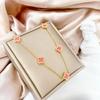 Light Luxury Double-Sided Four-Leaf Clover 5 Flowers Necklace New Titanium Steel Collarbone Chain Women's High-Class Feeling Necklace