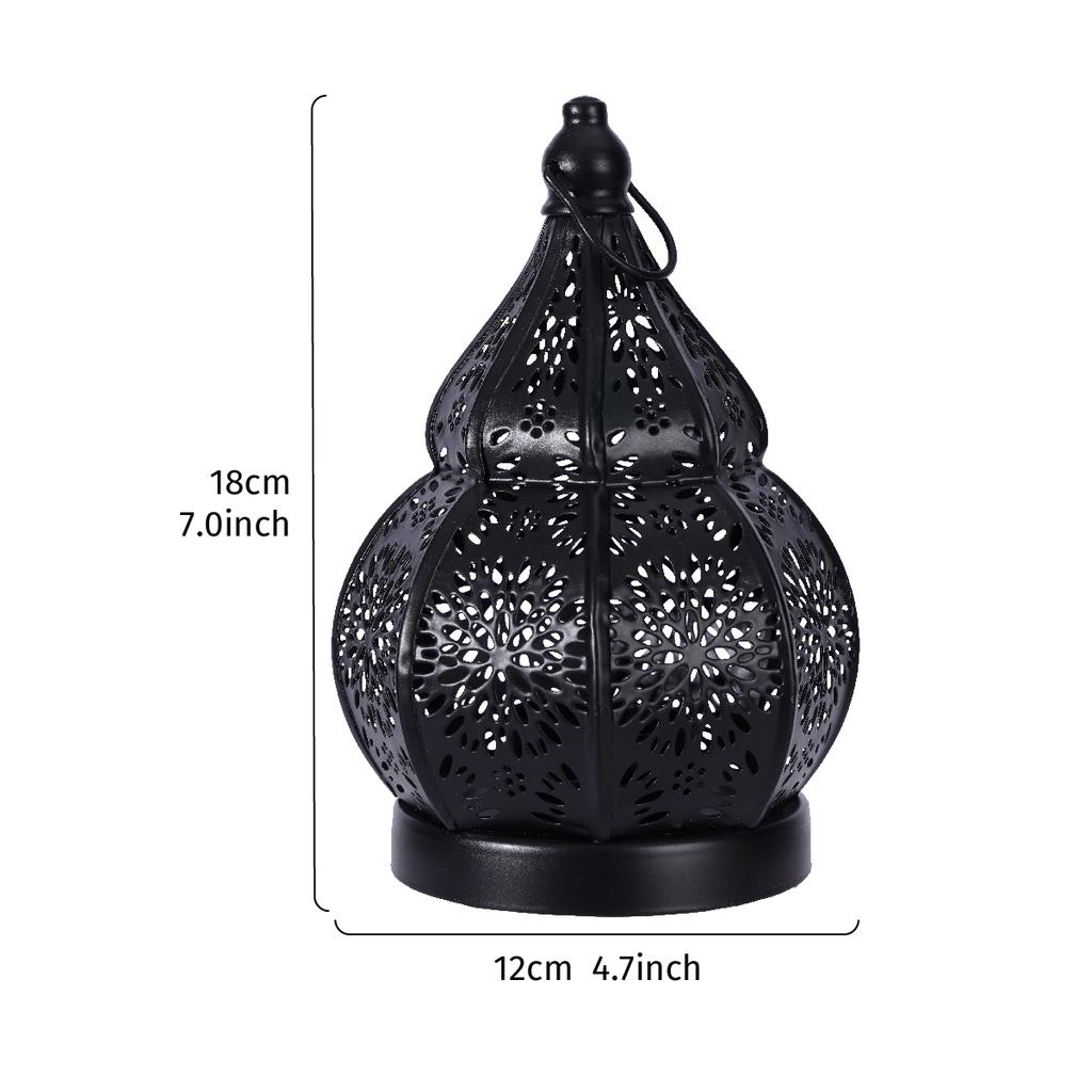 1pcs Iron Gourd Hollow Candlestick Projection Atmosphere Garden Lamp Courtyard Decoration Lamp Home Decoration Ornament
