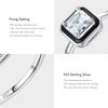MODIAN 925 Sterling Silver Elegant Black Enamel Zircon Finger Ring Eternal Love Ring For Women Engagement Wedding Fine Jewelry