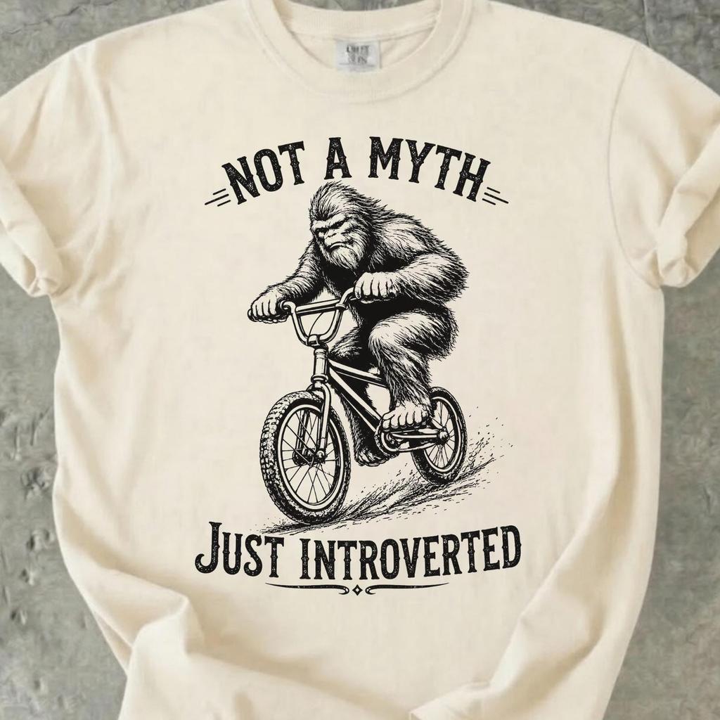 Bigfoot Introvert Comfort Colors Shirt, Not A Myth Just Introverted Tee, Funny Sasquatch Cryptid Gift