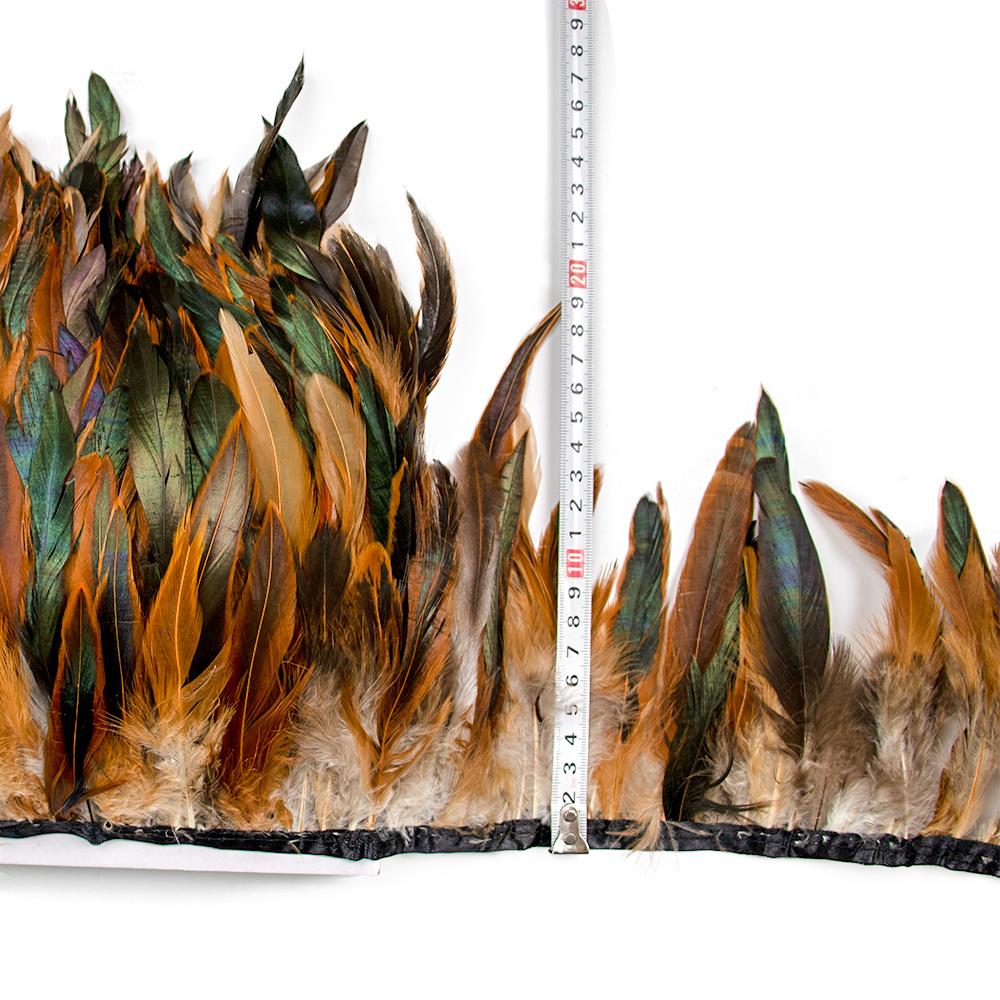 1Meters Fluffy Rooster Feathers Trims Fringe 10-18CM Chicken Feather Trim for Crafts Ribbon Plumas Wedding Clothing Decoration