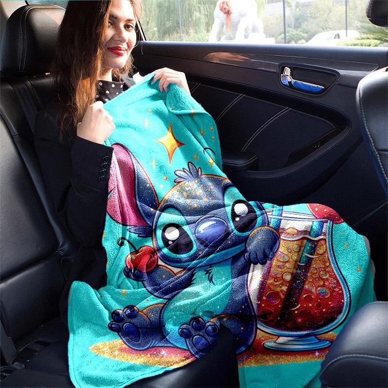 1pc Cute Stitch Printing Blanket - Soft, All-Season Throw for Living Room, Bedroom,Personalized Gift with Adorable Cartoon Design
