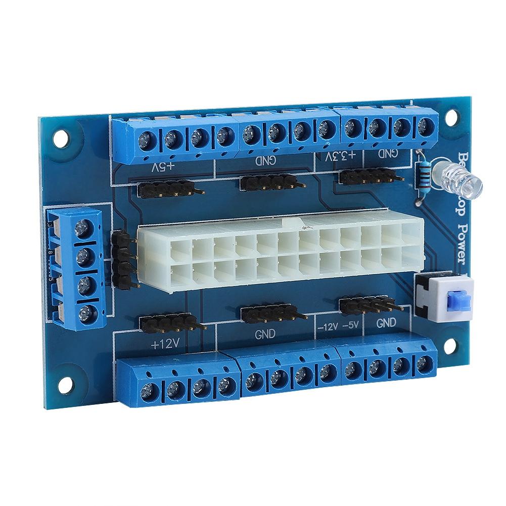 24 20Pin ATX Power Supply Bench Top Breakout Board Module Adapter For Computer PC