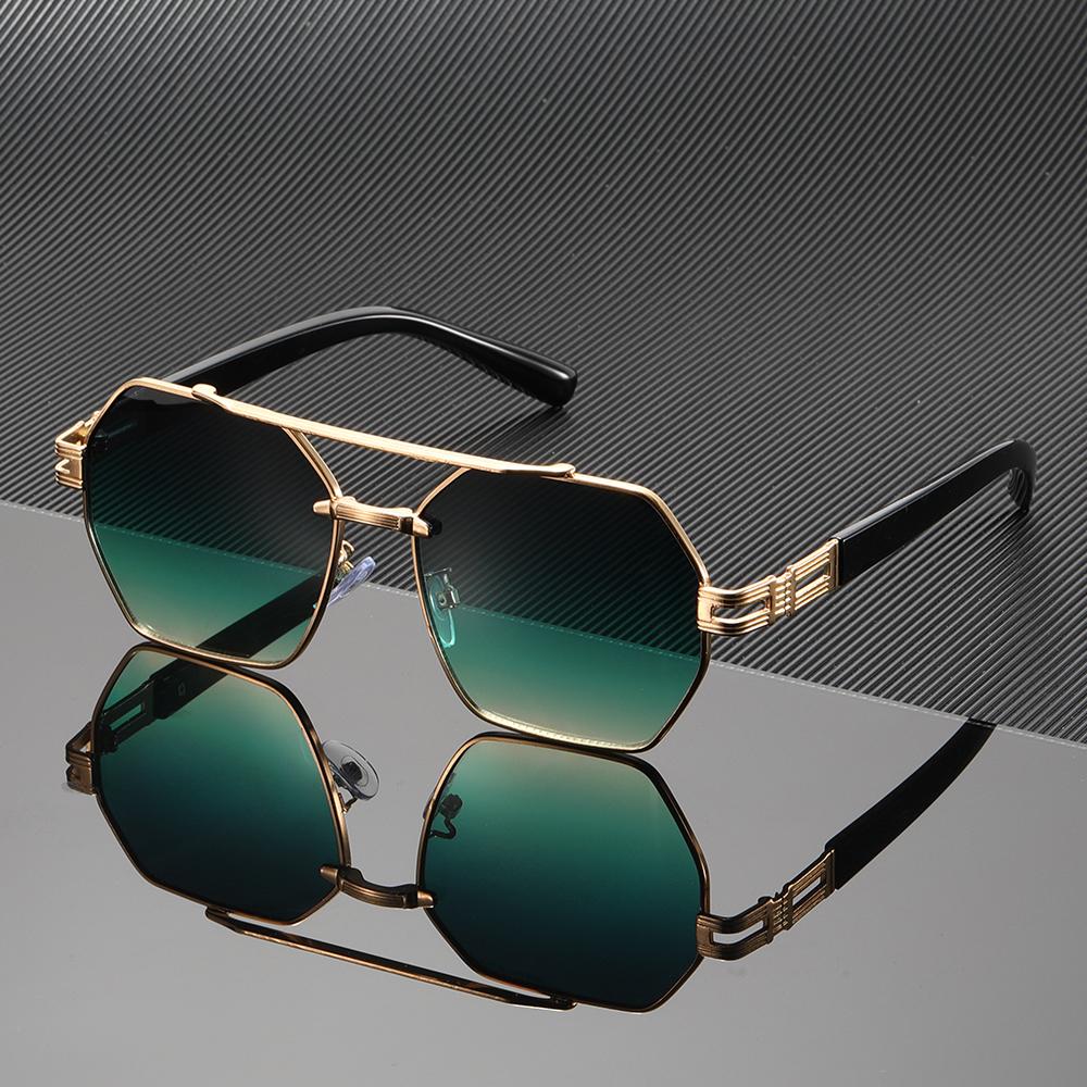 1PC Men's Sunglasses, Women's Sunglasses with Trendy Polygonal Metal Frames