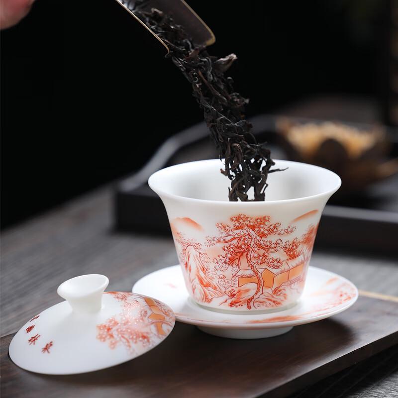 Chinese White Porcelain Sancai Gaiwan