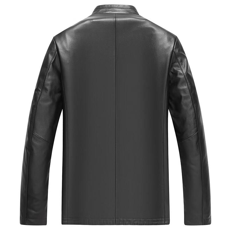 Men's Stand Collar Casual Faux Leather Jacket