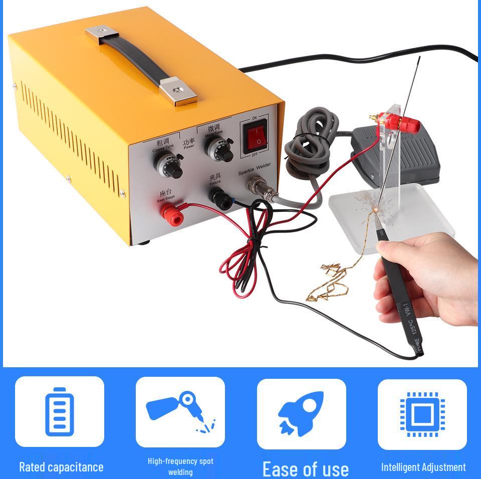 30A Portable Handheld Jewelry Spot Welder for Small Rings and Manual Pulse Welding
