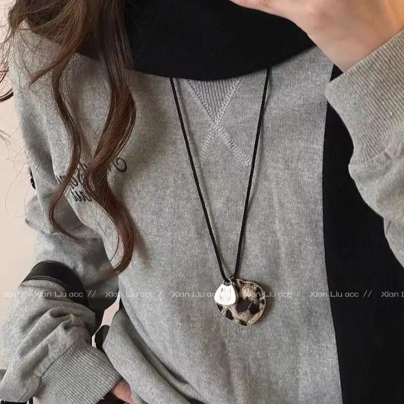 Ins Blogger Denim Love String Necklace New Fashion Trend Sweater Chain Niche Simple Neck Chain Women