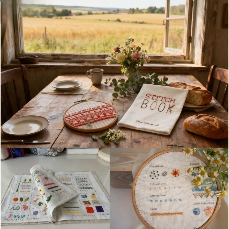 1 Set Stickstichbücher – Schritt-für-Schritt-DIY-Nähbuch für Anfänger, Handstickerei lernen mit klaren Abbildungen & Mustern