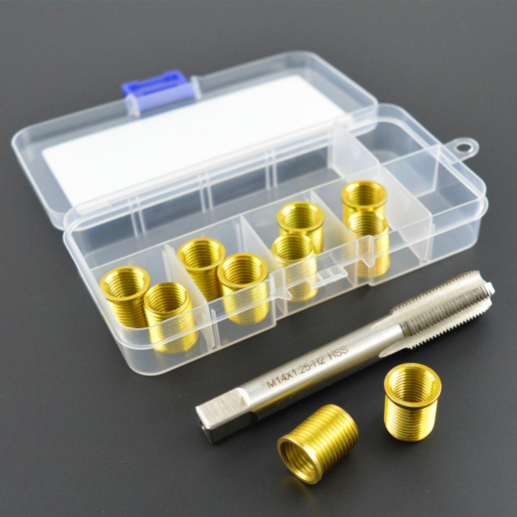 Kit di Riparazione Filettatura Candele ad Alta Precisione M12x1.25 Installazione Semplice per Veicoli Manutenzione del Motore Rapida e Facile