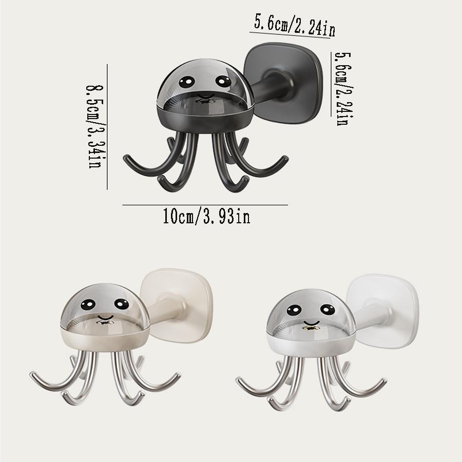 1PCS Strong Multifunctional Six Claws Swivel Hooks Rack Storage 360 Degree Non-marking Hooks Household No-hole Sticky Hooks