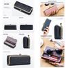 Genuine Leather Glasses Case Fashion Pencil Bag with Kiss Lock Brand Coin Purse Women Travel Sunglasses Box Eyebrow Pencil Box