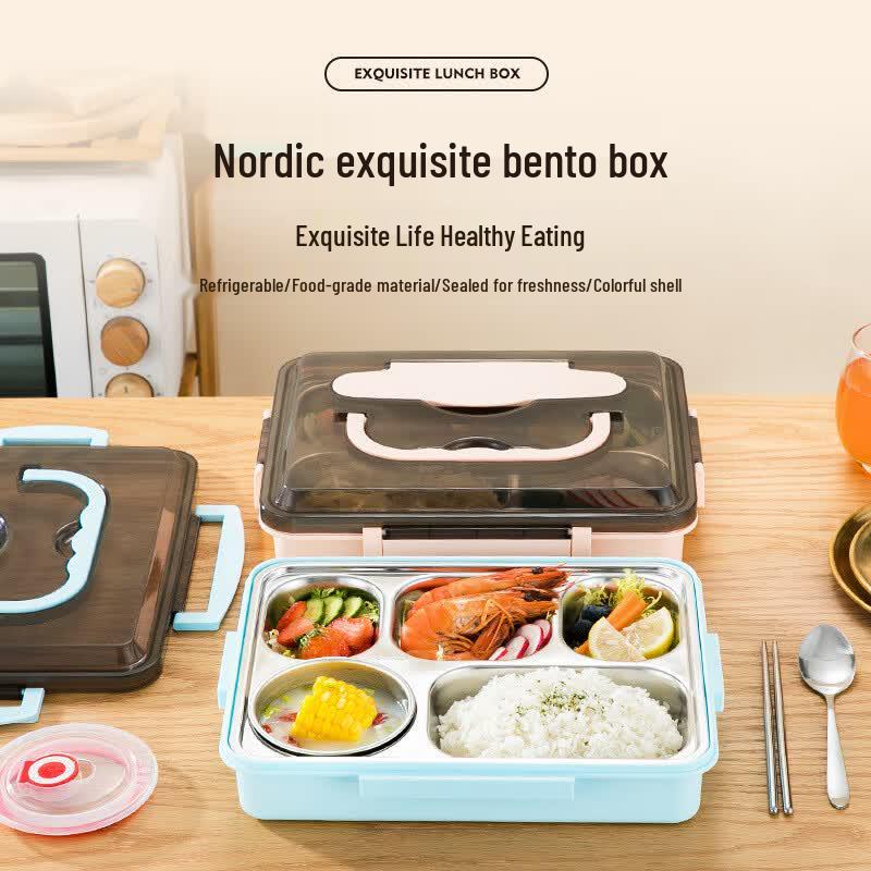 Si Gang 304 Stainless Steel 5-Compartment Lunch Box