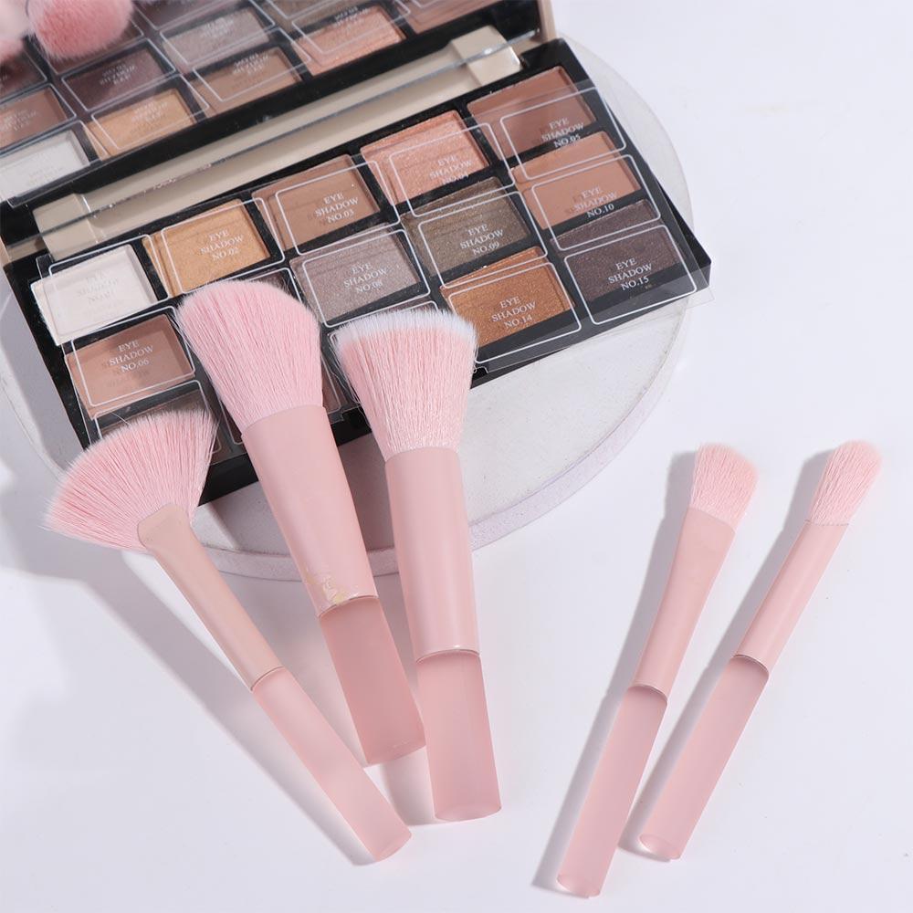 10Pcs/Set Candy Color Mini Size Makeup Brush Set Translucent Jelly Pink Cosmetic Brush  Make Up Tool