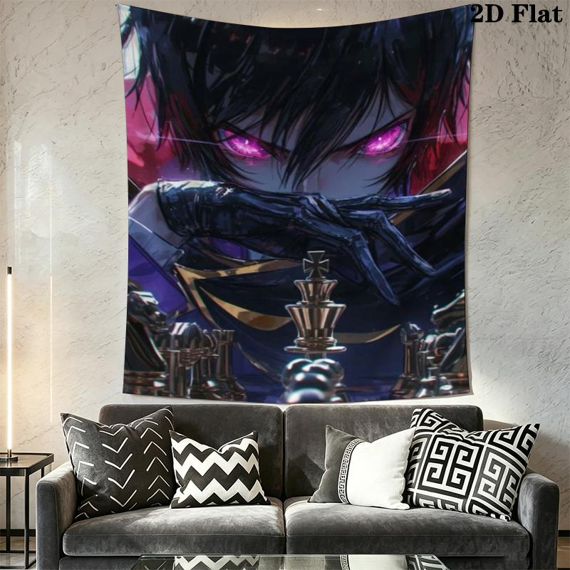 Code Geass Wall Tapestry Aesthetic Wall Hanging Printed Fabric Blanket Decorative Tapestries for Bedroom Living Room Home Decor