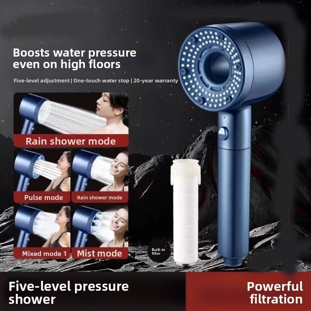 5 Speed Adjustment Handheld Shower Hand High Pressure Shower Set  Bathroom Supplies