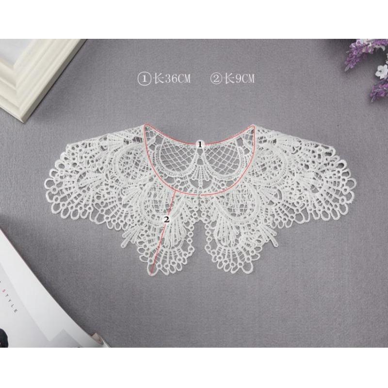 New Hand Crochet Product Fake Neckline Collar Hollow Tulle Lace Fabric Shawl Vest Shoulder Female Decorative Lace Fabric