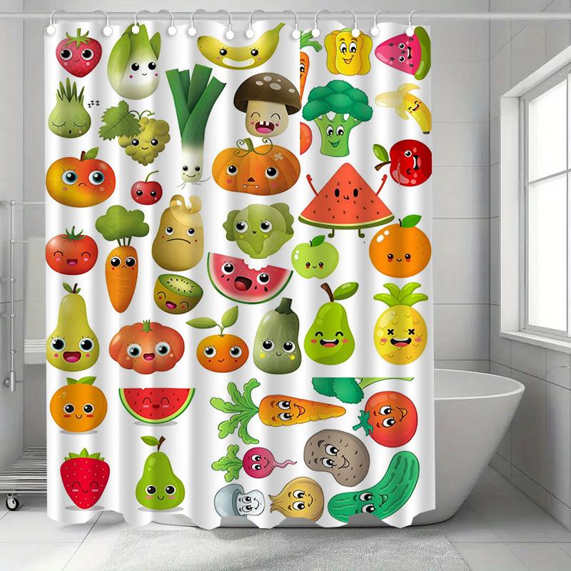 

Cartoon Doughnut Washable Dirt-Resistant Shower Curtain Shower Head Waterproof Polyester Bath Curtain For Home Decor Accessories W60H190(CM)-1 Pcs
