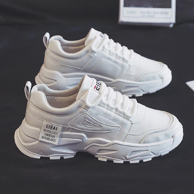 Men's sports shoes new casual shoes sports versatile white shoes men's leather shoes heightening dad trendy shoes board shoes men