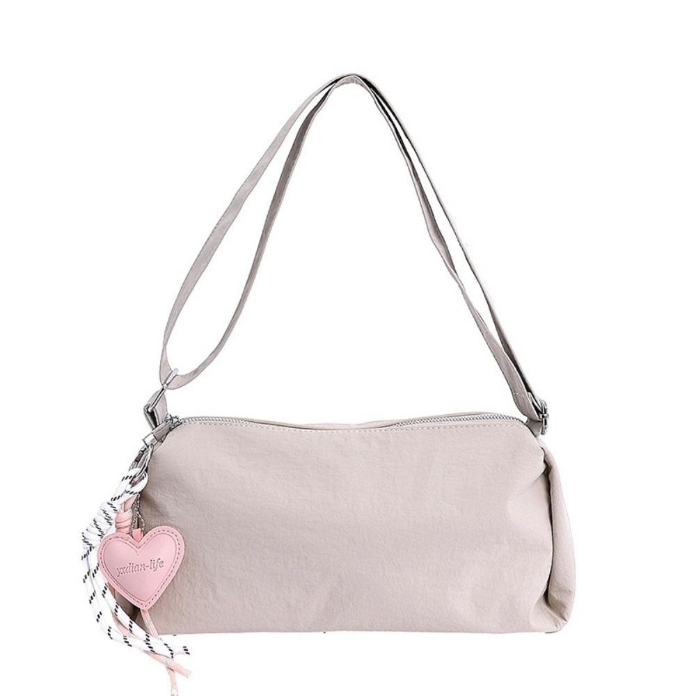 

Versatile Boston Underarm Bag Leisure Women s Handbag Portable Nylon Shoulder Bags Girls бежевый
