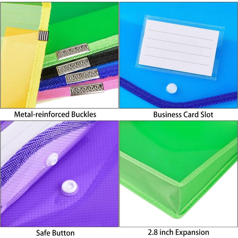 Waterproof transparent expandable folder - Purple & Pink & Yellow & Green & White & Blue & Black