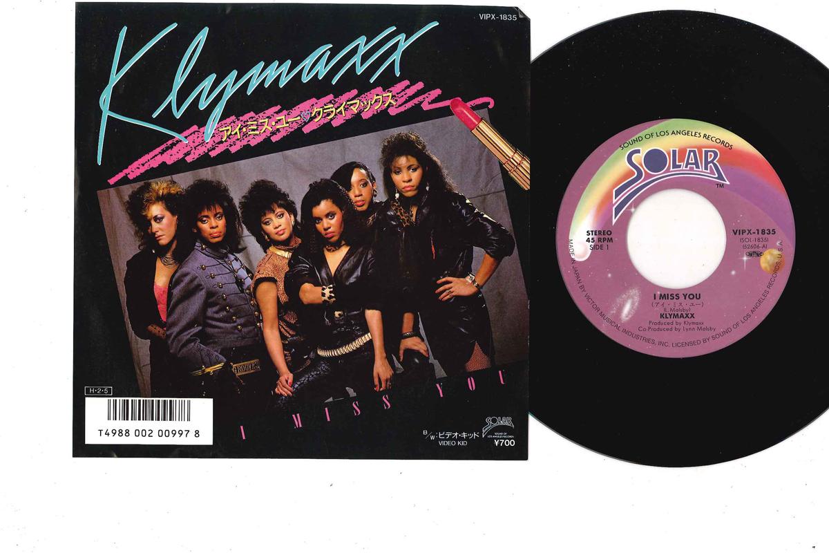 

7-дюймовая пластинка KLYMAXX - I Miss You / Video Kid VIPX1835 SOLAR 1986 Япония Соул/Фанк Б/У