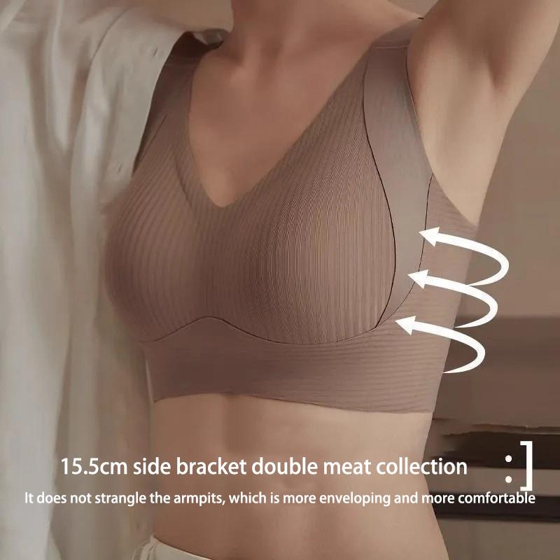 1PCS Women's Large Size Seamless Bras Full Cup Wireless Soft Sleepwear Female Solid Color Brassiere Push Up Sexy Lingerie