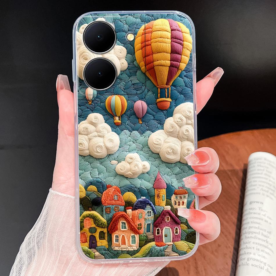 Phone Case For Vivo Y100i Y200i Y300i Y500i 5G Vintage Angel Soft Transparent Silicone High Quality Shockproof Funda