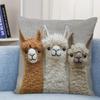 Cute Alpaca Print Throw Pillow Cover 18X18 Inch Soft Farmhouse Decor For Living Room Bedroom Chair Sofa Car Interior Decoration