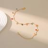 Gold Plated Multi-Color CZ Charm Anklet With Extension Chain