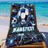 1pc  Personalized Cool Soccer Neon Beach Towel, Custom Name Football Quick Dry Bath Towel for Sports Fans