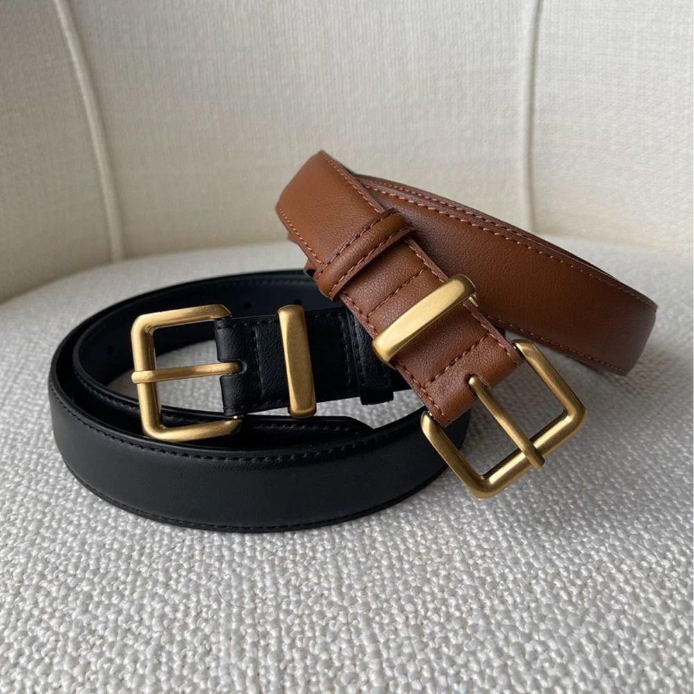 Solid Color Leather Belt Fashion Waistband Belt Casual Decorative Belt  Student