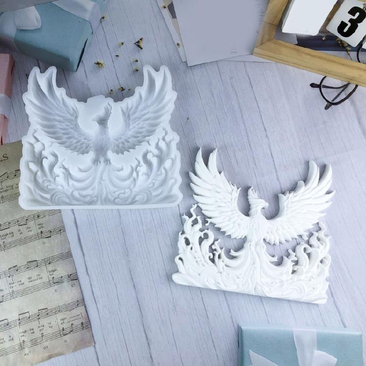 Silicone Mold Oven Safe Molds Phoenixes Shape Artistic Wall Decors Mold Silicone Texture Perfect for Baking and Crafting