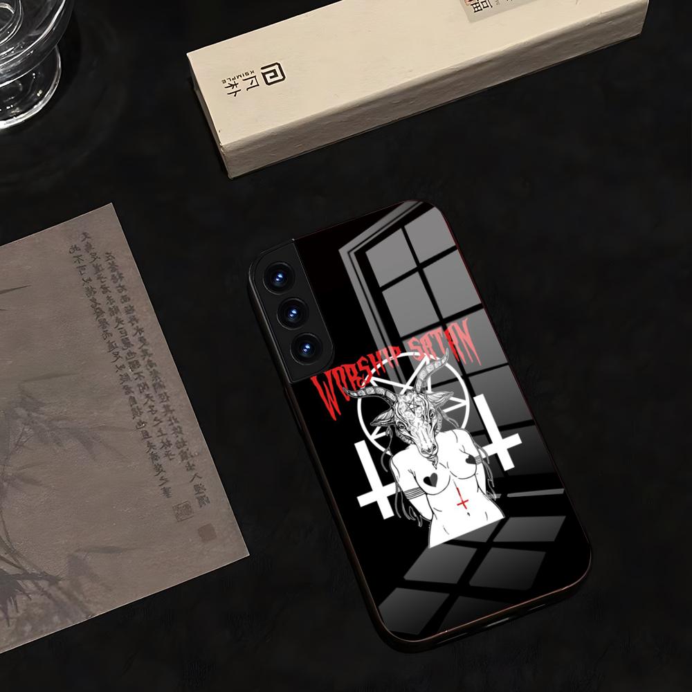 Satan Nun Phone Case 2025 Glass Old Man And Child Hot For Samsung S 25 24 Ultra Plus 23 22 21 20 A 34 54 53 Note20 M 54 Cover