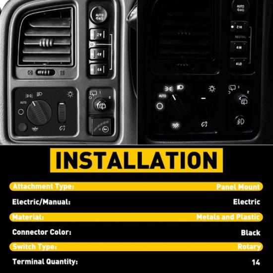 Headlight Switch Headlamp Dimmer for Chevy Silverado GMC Sierra Yukon 2003-07 EA