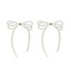 1 Pair Exaggerated All-Matched Earings Pearls Bowknot Ear Jewelry Niche Temperament Earrings for New Year Birthday Gift